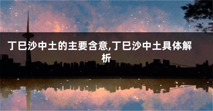 丁巳沙中土的主要含意,丁巳沙中土具体解析