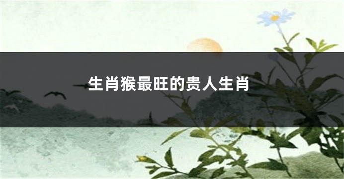 生肖猴最旺的贵人生肖