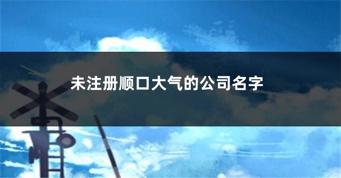 未注册顺口大气的公司名字