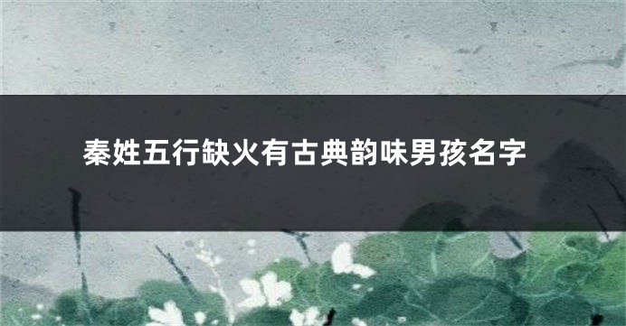 秦姓五行缺火有古典韵味男孩名字