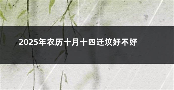 2025年农历十月十四迁坟好不好