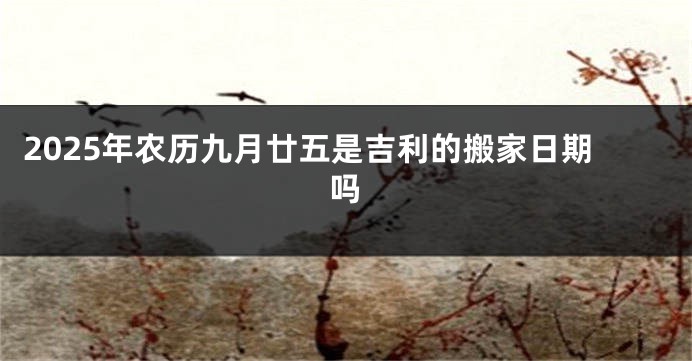 2025年农历九月廿五是吉利的搬家日期吗