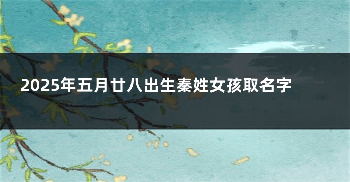 2025年五月廿八出生秦姓女孩取名字