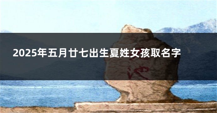 2025年五月廿七出生夏姓女孩取名字
