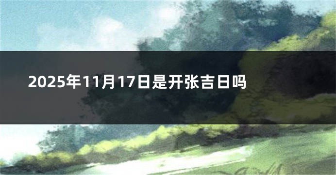2025年11月17日是开张吉日吗