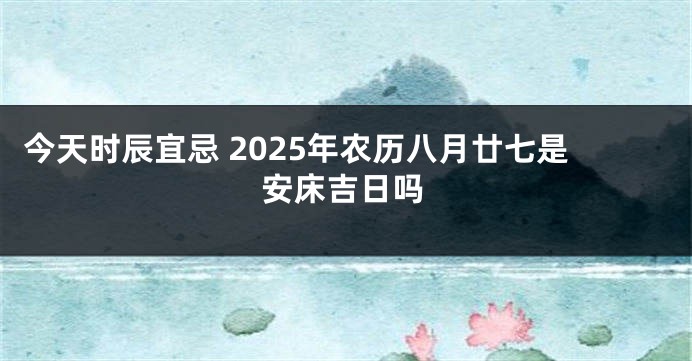 今天时辰宜忌 2025年农历八月廿七是安床吉日吗