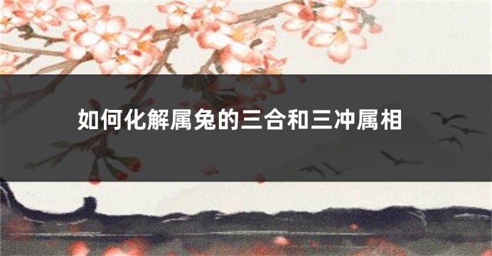 如何化解属兔的三合和三冲属相