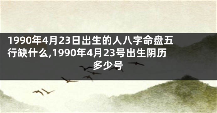 1990年4月23日出生的人八字命盘五行缺什么,1990年4月23号出生阴历多少号