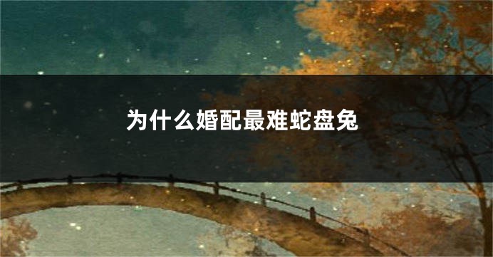 为什么婚配最难蛇盘兔