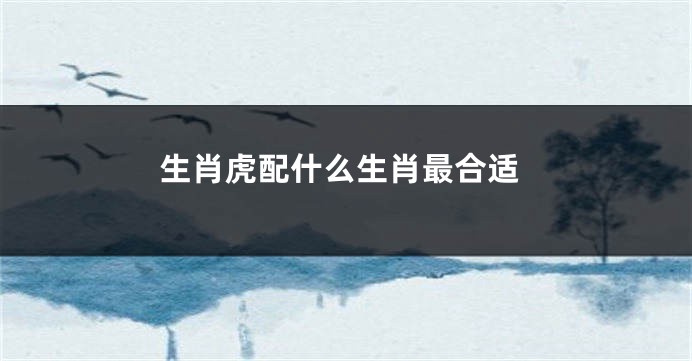 生肖虎配什么生肖最合适