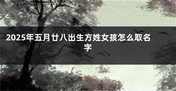 2025年五月廿八出生方姓女孩怎么取名字