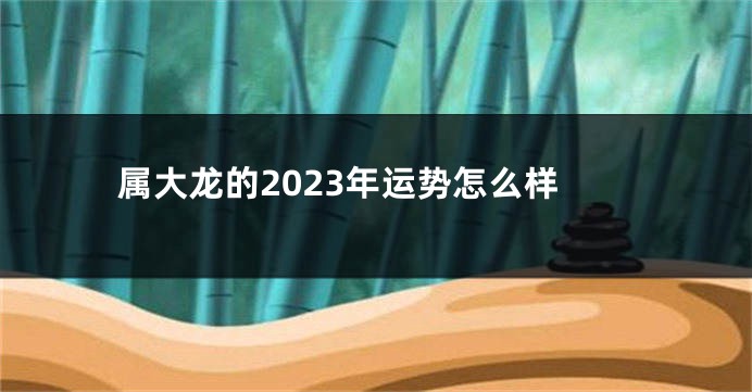 属大龙的2023年运势怎么样