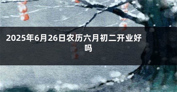 2025年6月26日农历六月初二开业好吗