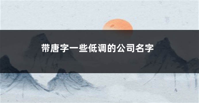 带唐字一些低调的公司名字