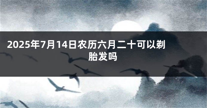 2025年7月14日农历六月二十可以剃胎发吗