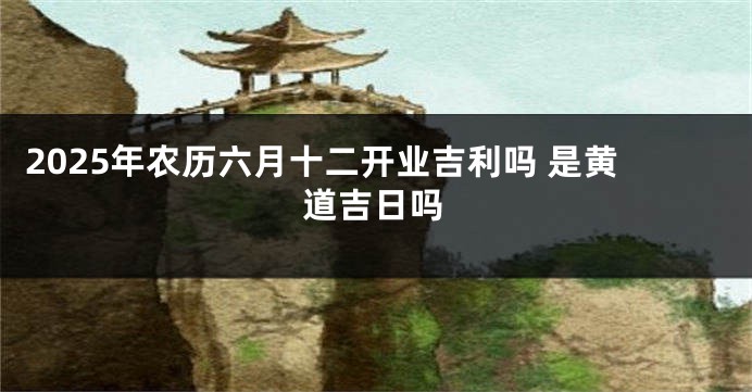 2025年农历六月十二开业吉利吗 是黄道吉日吗
