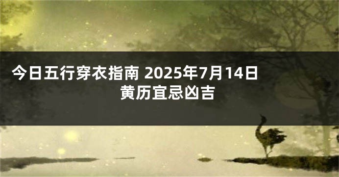 今日五行穿衣指南 2025年7月14日黄历宜忌凶吉
