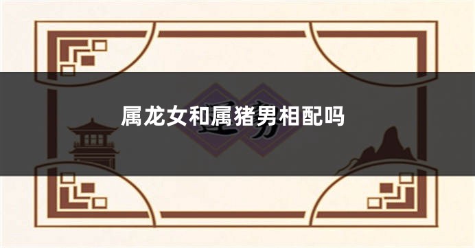 属龙女和属猪男相配吗