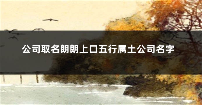 公司取名朗朗上口五行属土公司名字