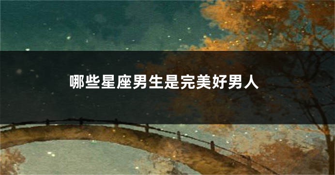 哪些星座男生是完美好男人