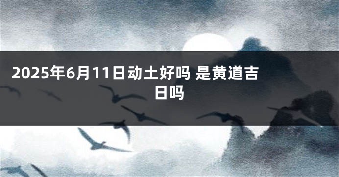 2025年6月11日动土好吗 是黄道吉日吗