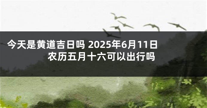 今天是黄道吉日吗 2025年6月11日农历五月十六可以出行吗