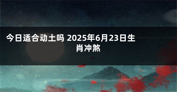 今日适合动土吗 2025年6月23日生肖冲煞