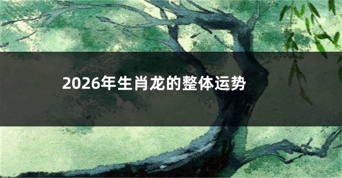 2026年生肖龙的整体运势