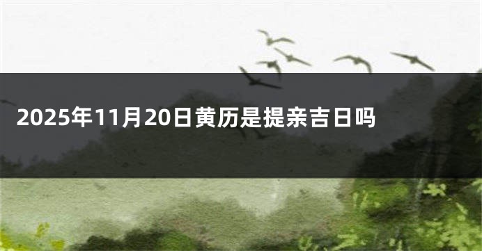 2025年11月20日黄历是提亲吉日吗