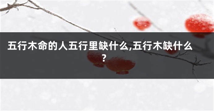 五行木命的人五行里缺什么,五行木缺什么?