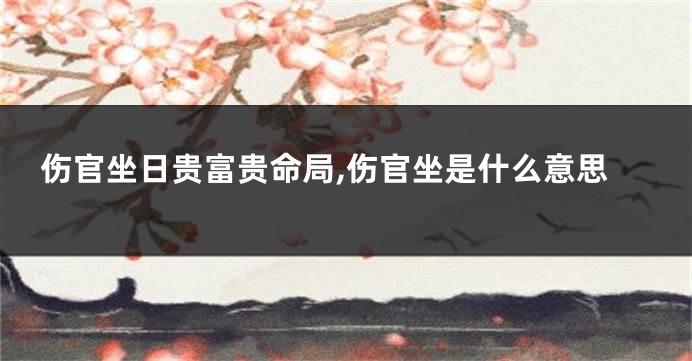 伤官坐日贵富贵命局,伤官坐是什么意思