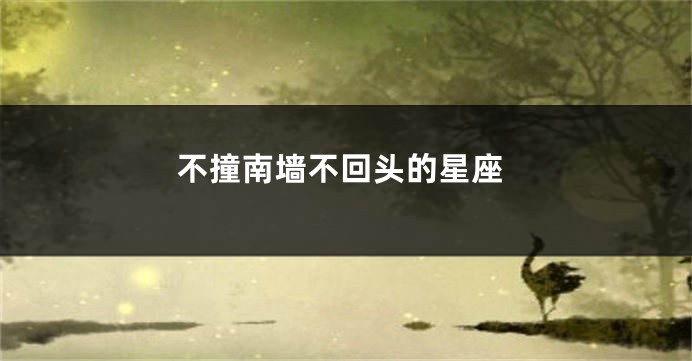 不撞南墙不回头的星座