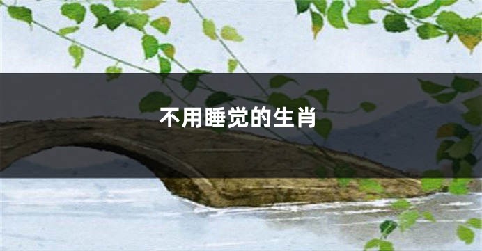 不用睡觉的生肖