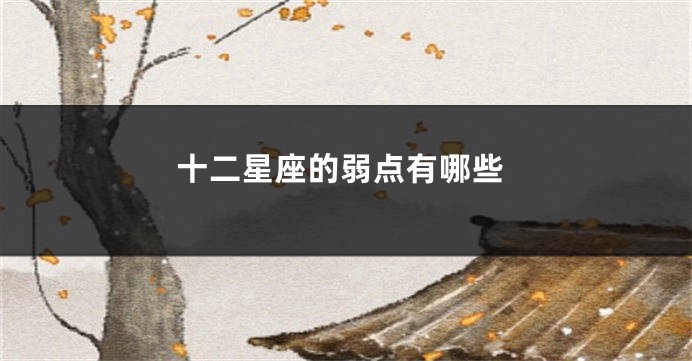 十二星座的弱点有哪些