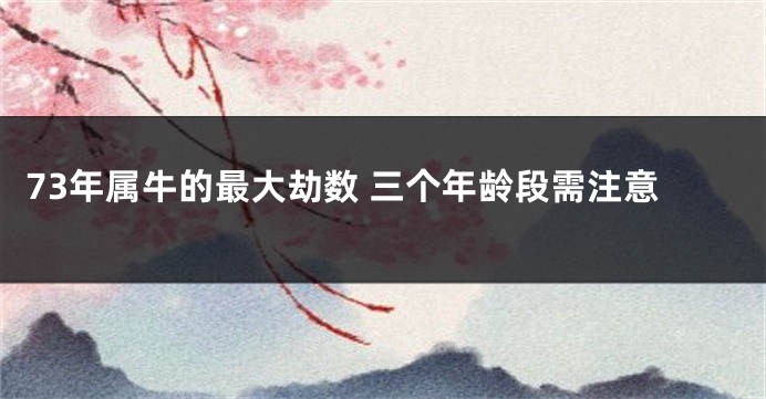 73年属牛的最大劫数 三个年龄段需注意