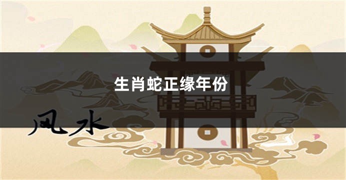 生肖蛇正缘年份