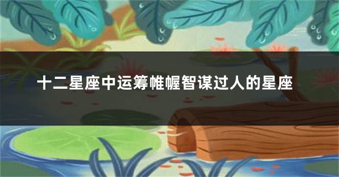 十二星座中运筹帷幄智谋过人的星座