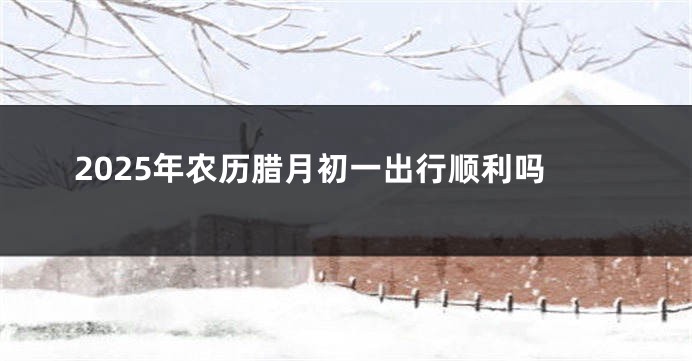 2025年农历腊月初一出行顺利吗