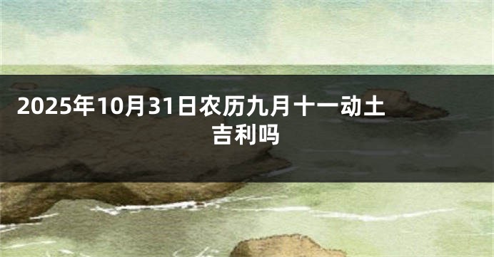 2025年10月31日农历九月十一动土吉利吗
