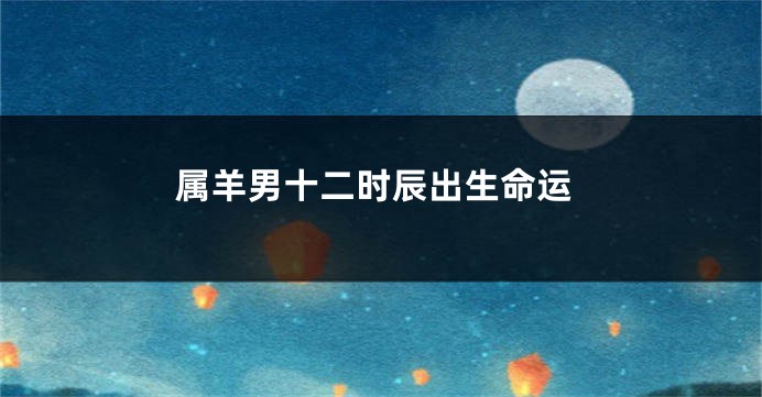属羊男十二时辰出生命运