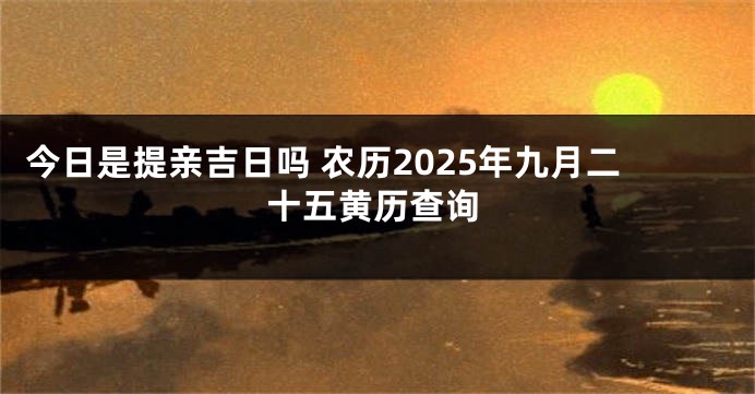 今日是提亲吉日吗 农历2025年九月二十五黄历查询