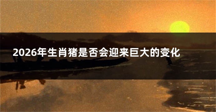 2026年生肖猪是否会迎来巨大的变化