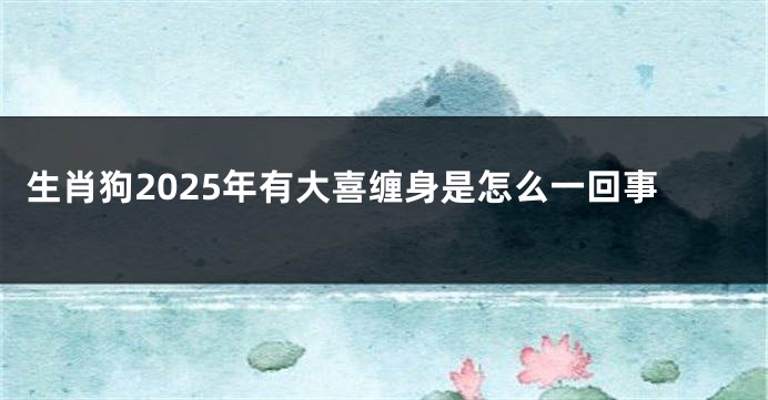 生肖狗2025年有大喜缠身是怎么一回事