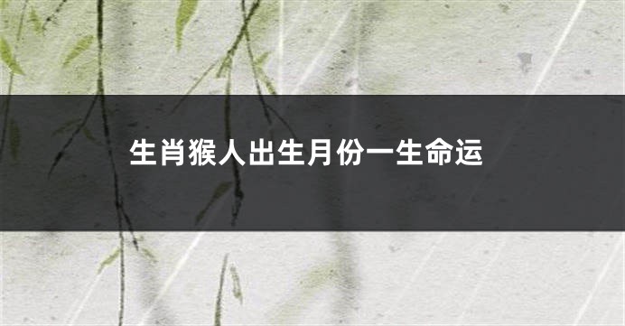 生肖猴人出生月份一生命运