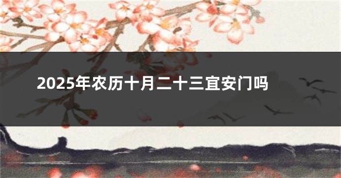 2025年农历十月二十三宜安门吗