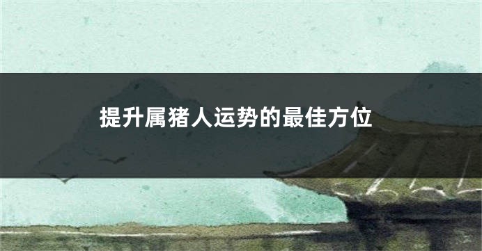 提升属猪人运势的最佳方位