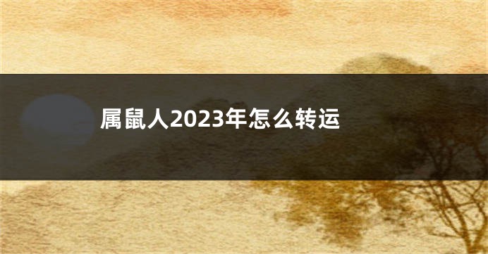 属鼠人2023年怎么转运