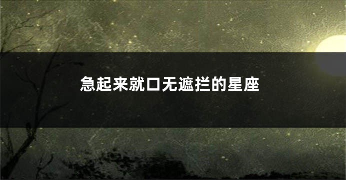 急起来就口无遮拦的星座