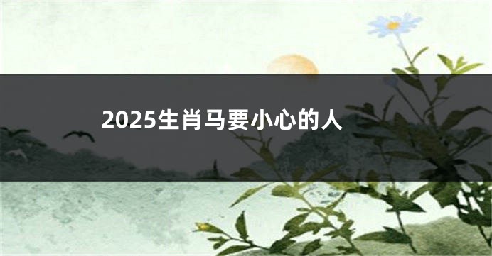 2025生肖马要小心的人