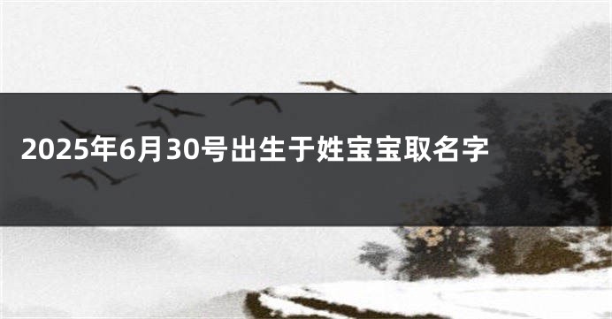 2025年6月30号出生于姓宝宝取名字